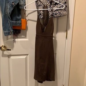 Low cut olive dress